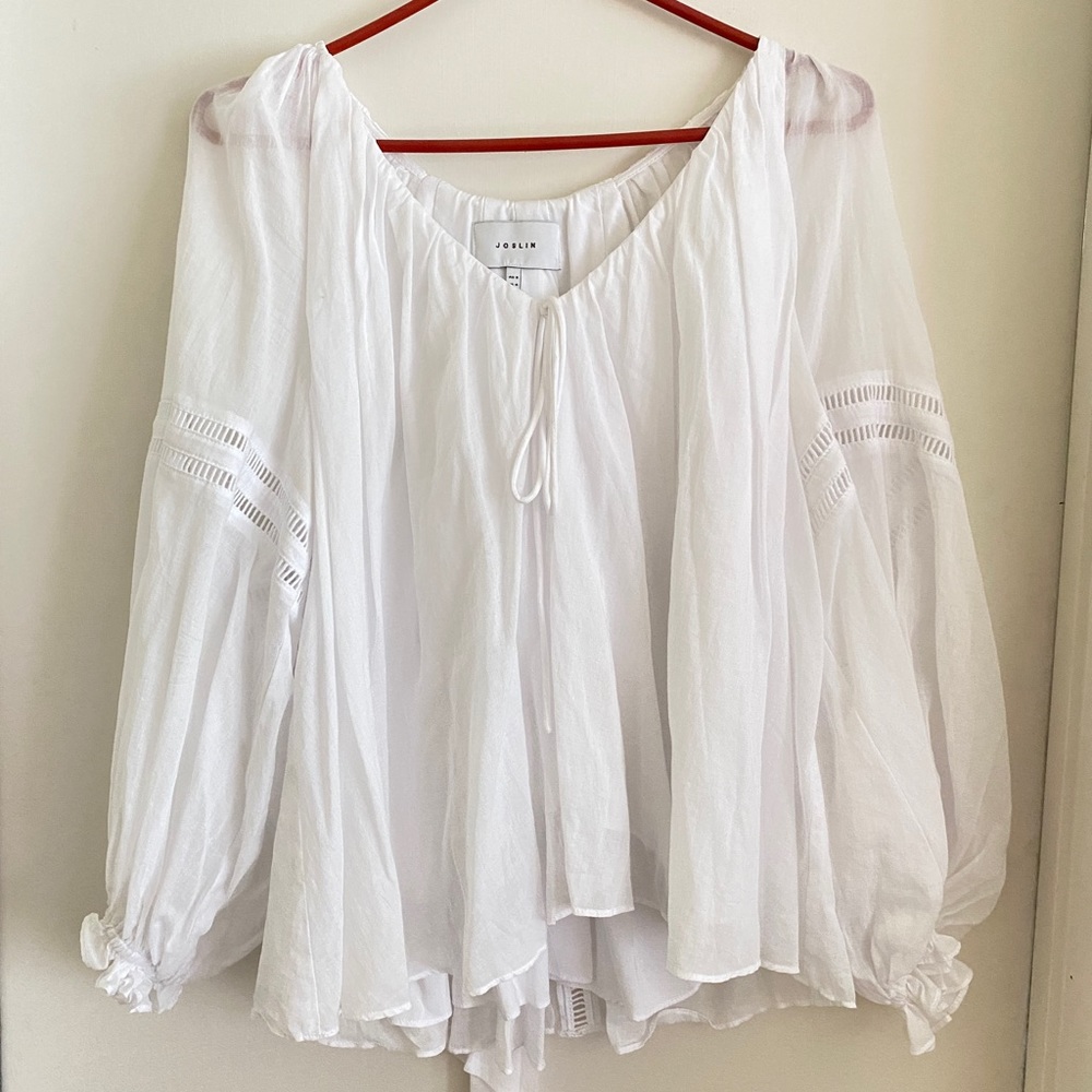 Joslin cotton relaxed eyelet blouse